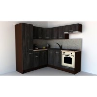 Bucatarie de Colt GENA NEW 9 ST. 190-200, Cu Corp de Cuptor, Wenge / Decor 8509